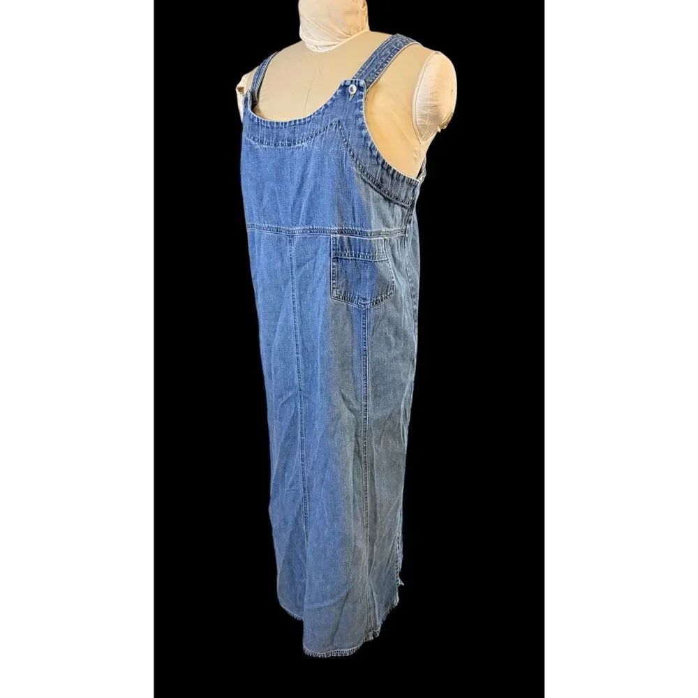 Paul Harris Denim Maxi Dress XL Blue Jean Denim Overall Minimalist Basic - Picture 8 of 11